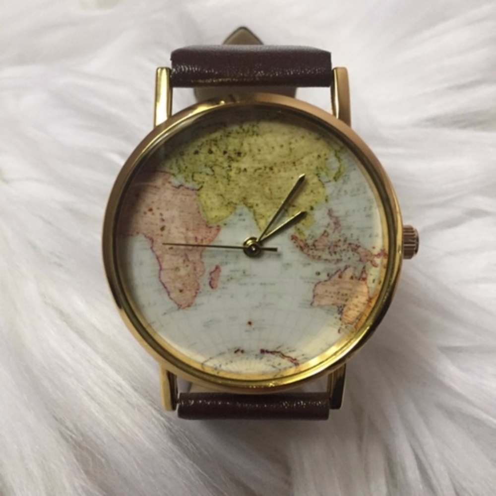 Urban Outfitters World Map Watch - Picture 1 of 2